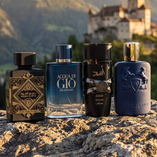 AQUADIGIO PROFONDO, BADEE AL FOR GLORY , ASAD ELIXIR, PARFUMS DE MARLY LAYTON
